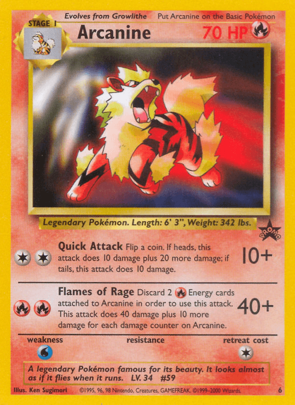 Arcanine Wizards Black Star Promos