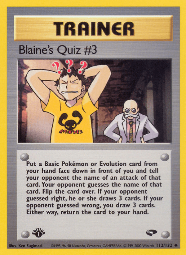 Blaine's Quiz #3 Gym Challenge