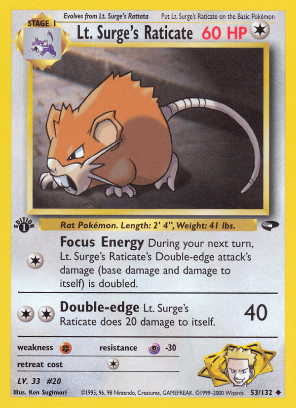 Lt. Surge's Raticate Gym Challenge