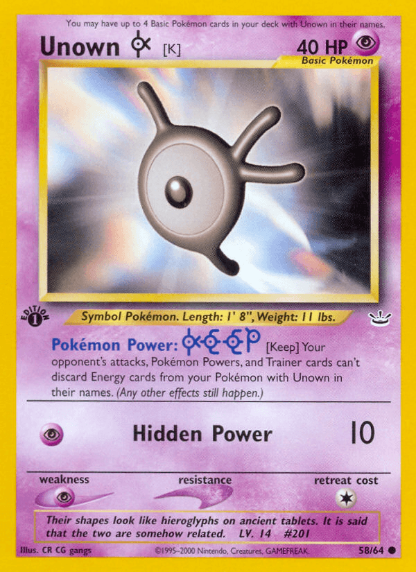 Unown [K] Neo Revelation