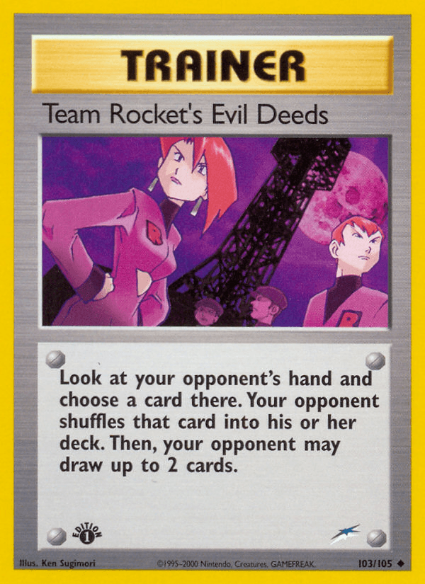 Team Rocket's Evil Deeds Neo Destiny