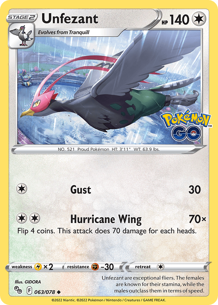 Unfezant Pokémon GO