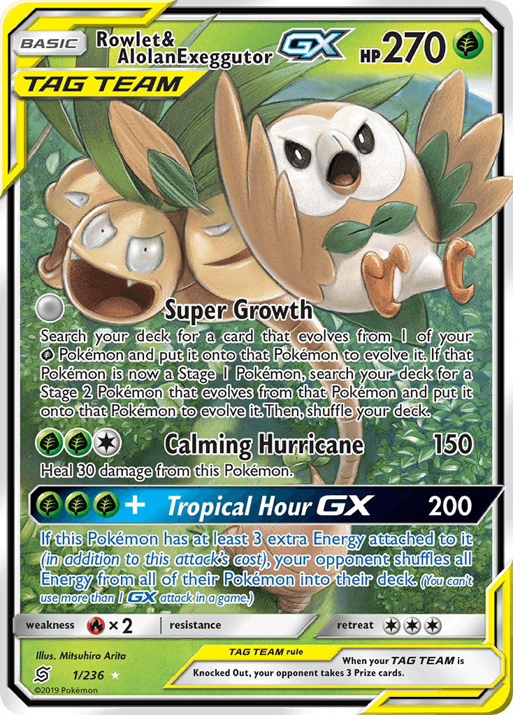 Rowlet & Alolan Exeggutor-GX Unified Minds