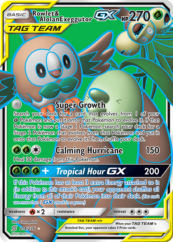 Rowlet & Alolan Exeggutor-GX Unified Minds
