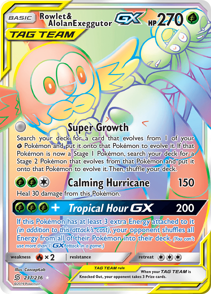 Rowlet & Alolan Exeggutor-GX Unified Minds