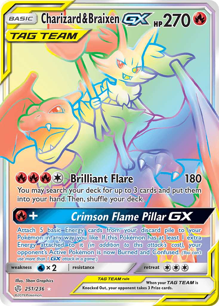 Charizard & Braixen-GX Cosmic Eclipse