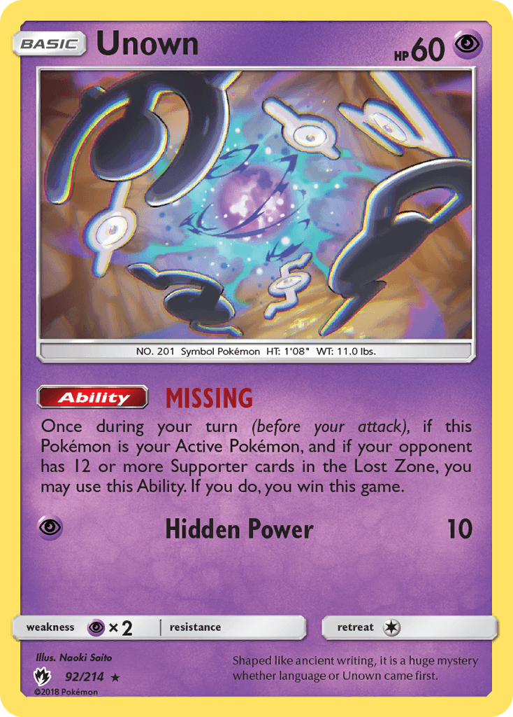 Unown Lost Thunder