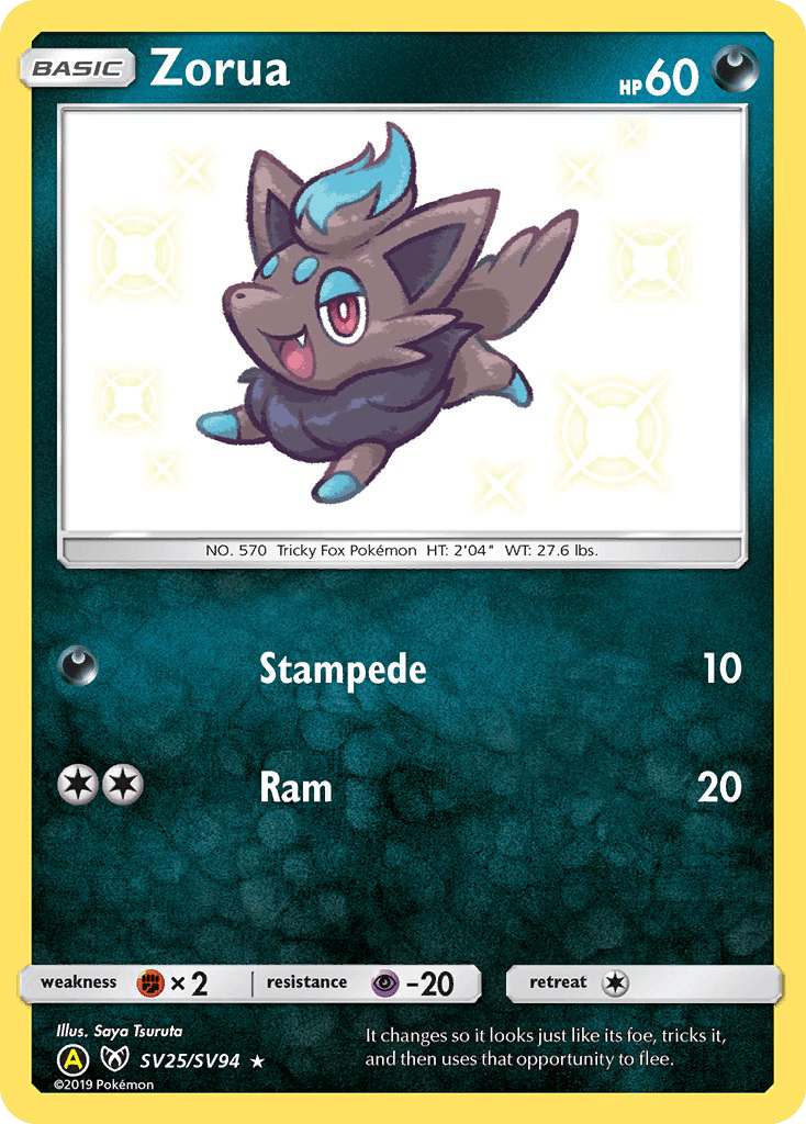Zorua Hidden Fates Shiny Vault