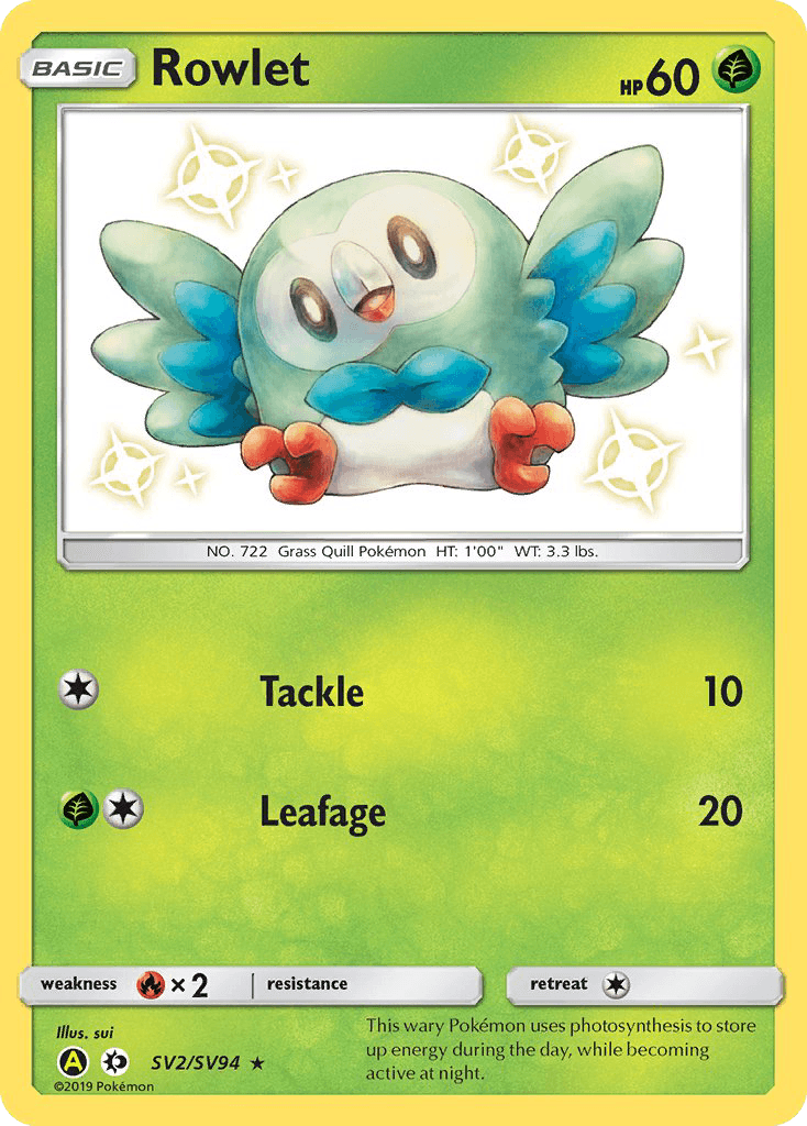 Rowlet Hidden Fates Shiny Vault