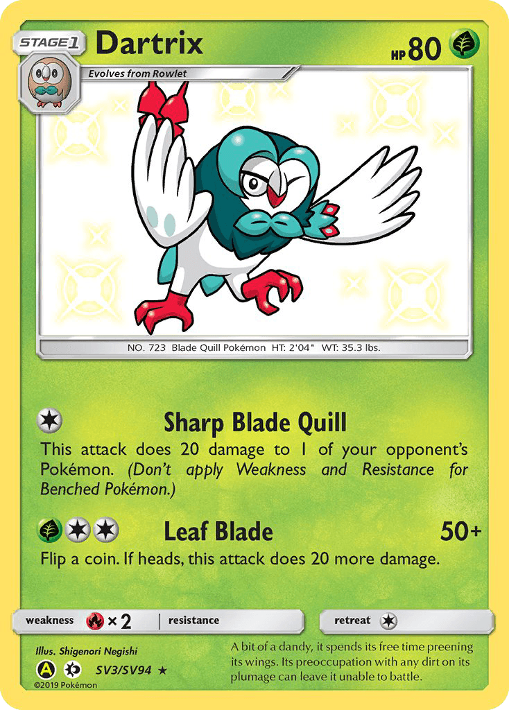 Dartrix Hidden Fates Shiny Vault