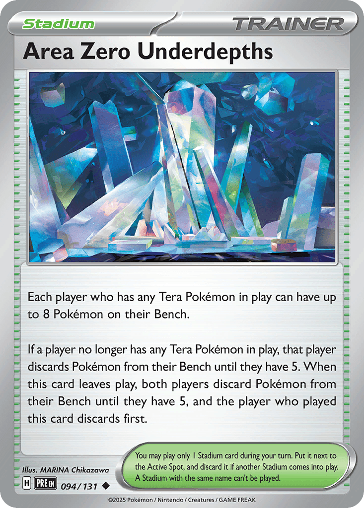 Area Zero Underdepths Prismatic Evolutions