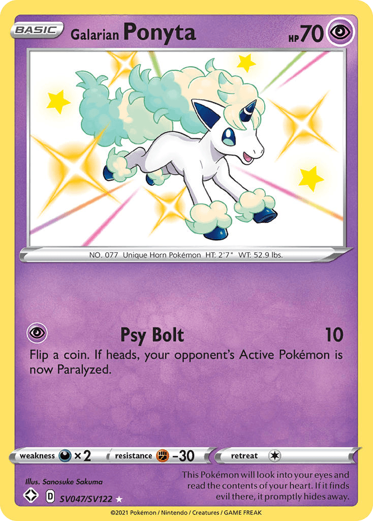 Galarian Ponyta Shining Fates Shiny Vault