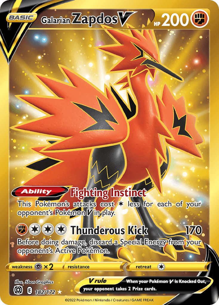 Galarian Zapdos V Brilliant Stars