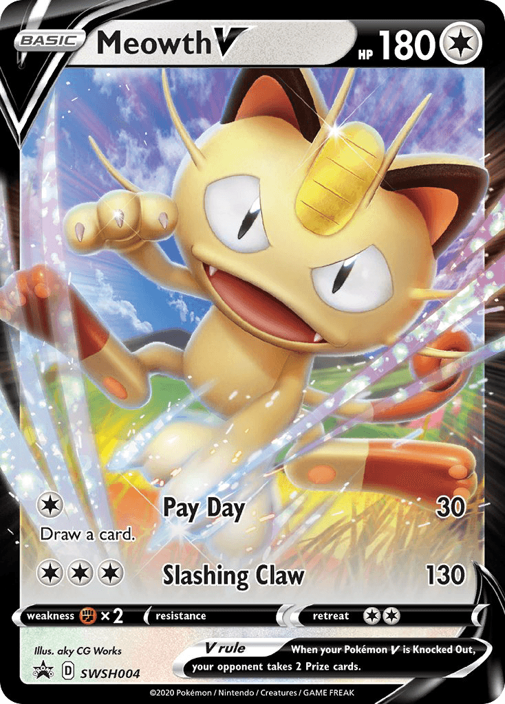 Meowth V SWSH Black Star Promos