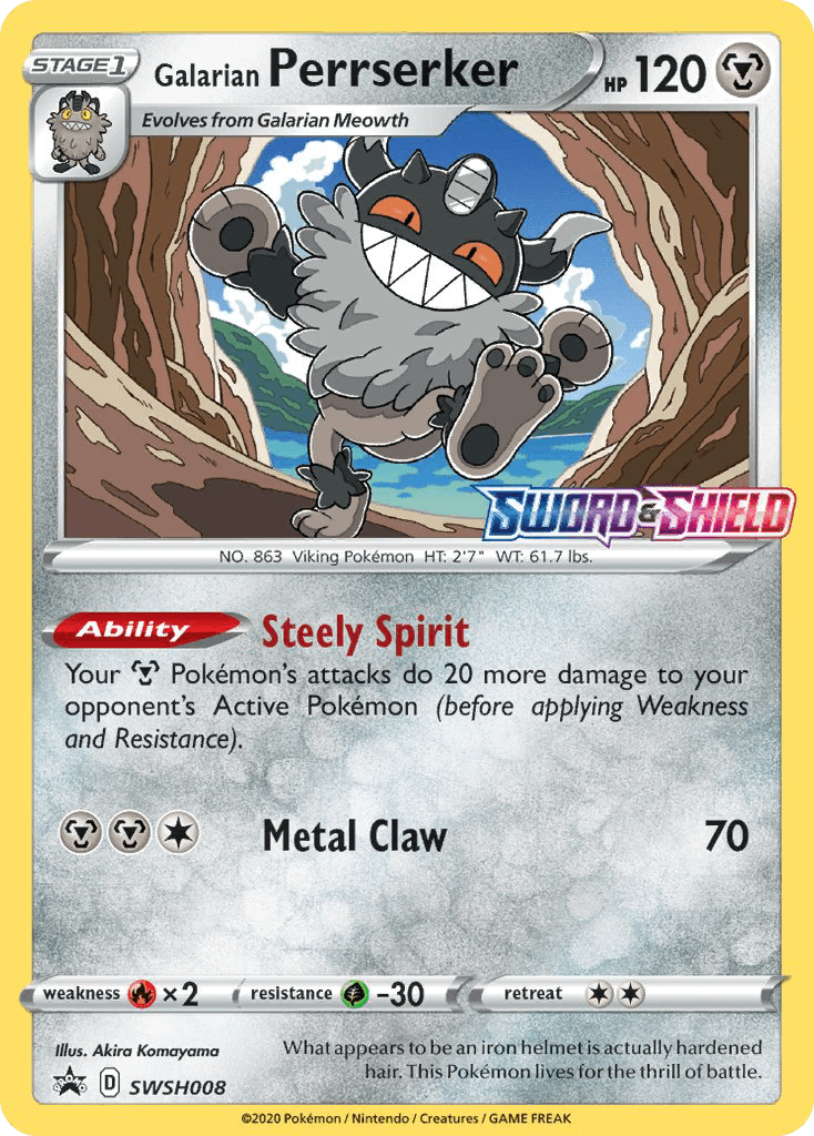 Galarian Perrserker SWSH Black Star Promos