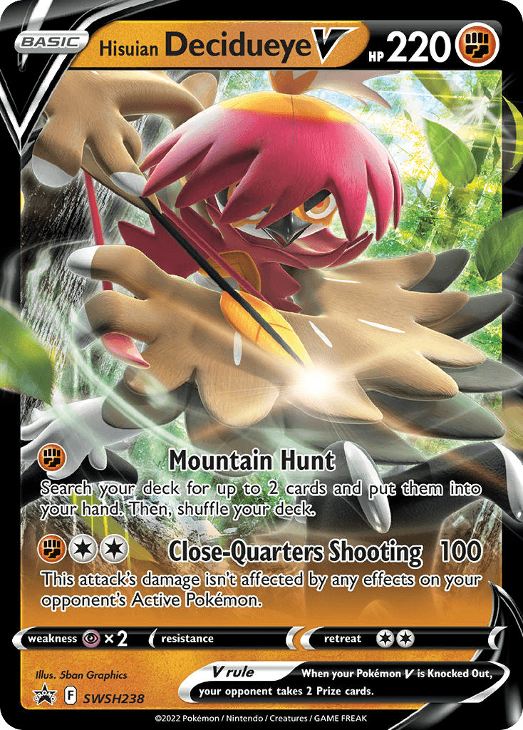 Hisuian Decidueye V SWSH Black Star Promos