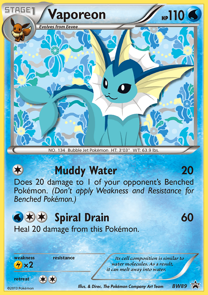 Vaporeon BW Black Star Promos