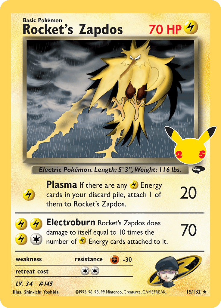 Rocket's Zapdos Celebrations: Classic Collection