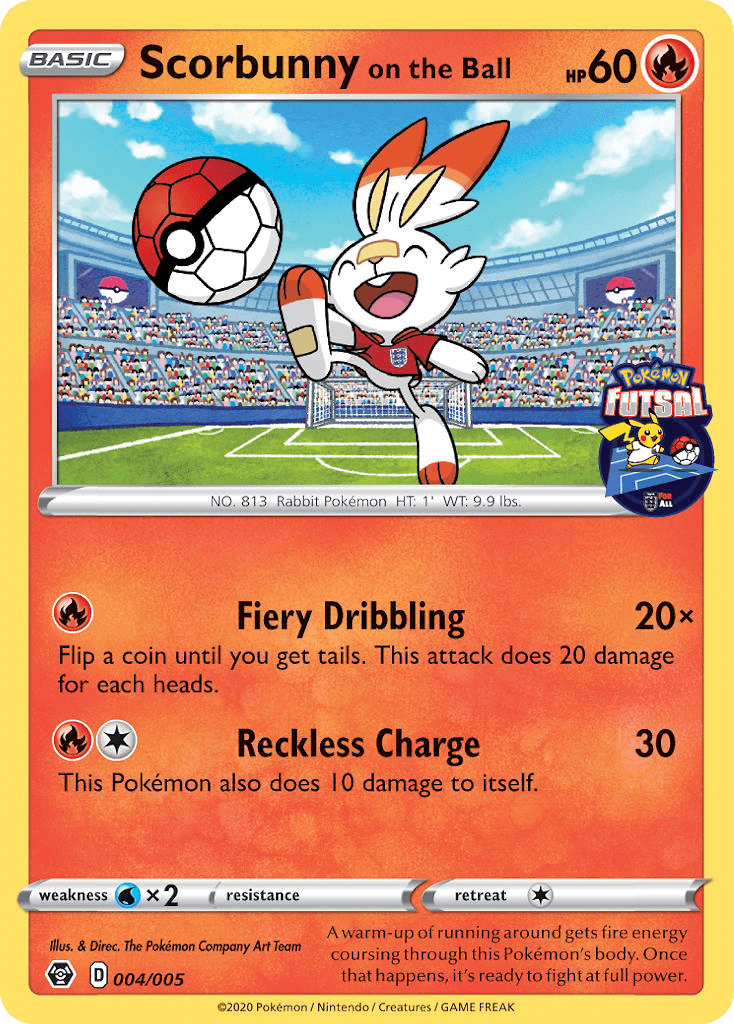 Scorbunny on the Ball Pokémon Futsal Collection
