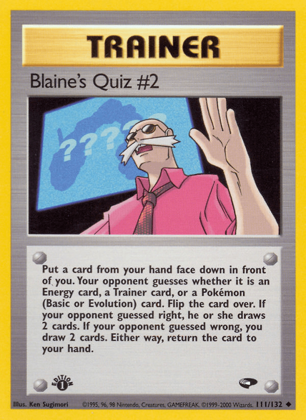Blaine's Quiz #2 Gym Challenge