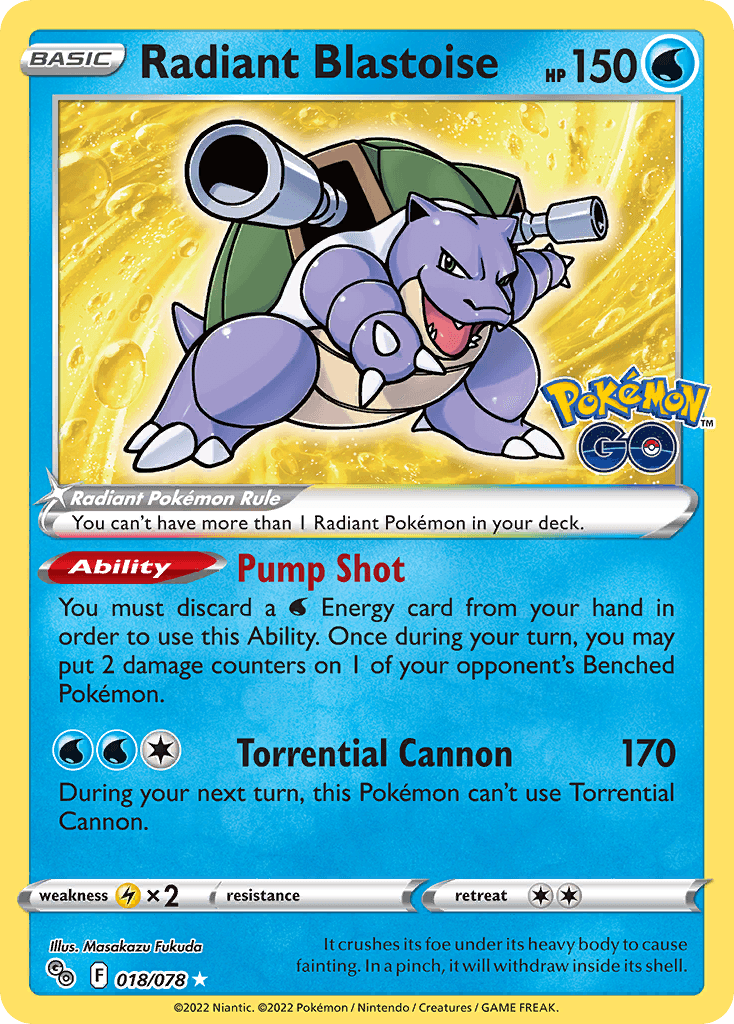 Radiant Blastoise Pokémon GO