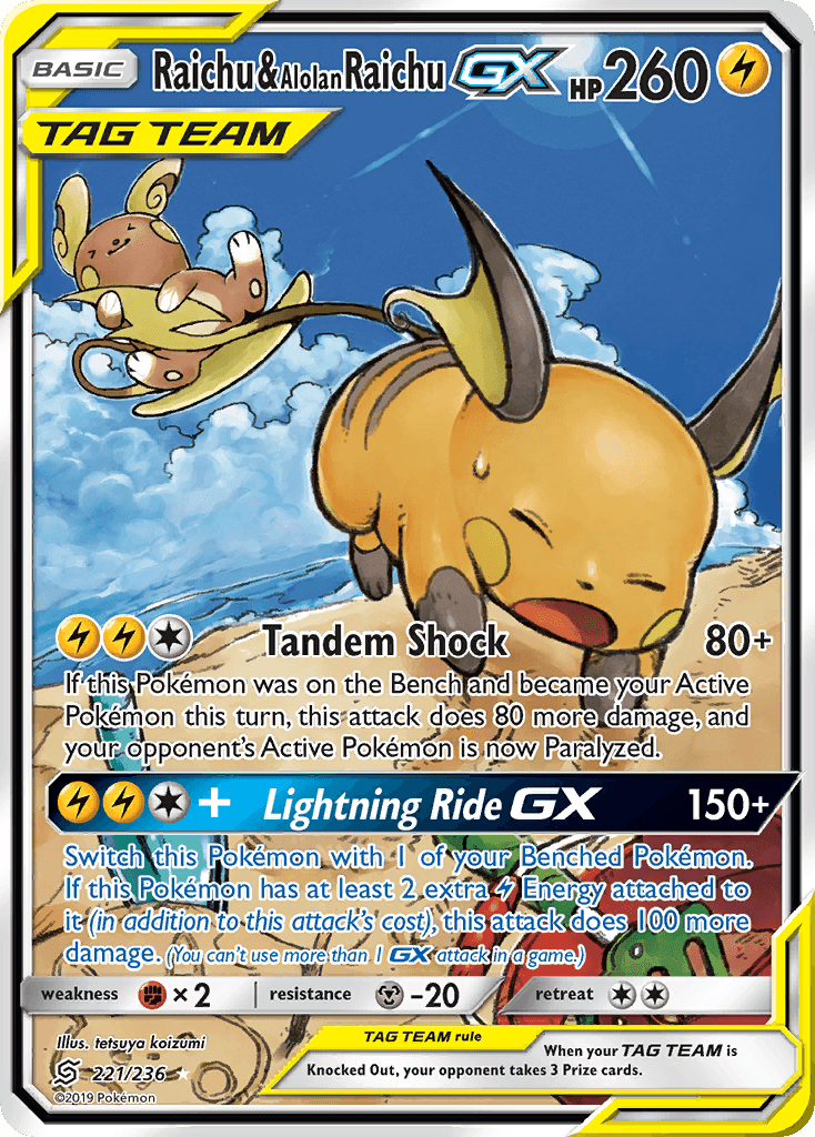 Raichu & Alolan Raichu-GX Unified Minds