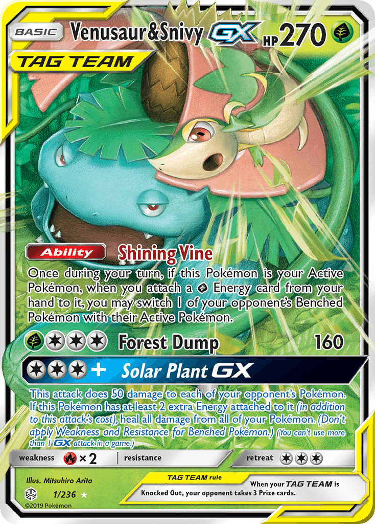 Venusaur & Snivy-GX Cosmic Eclipse