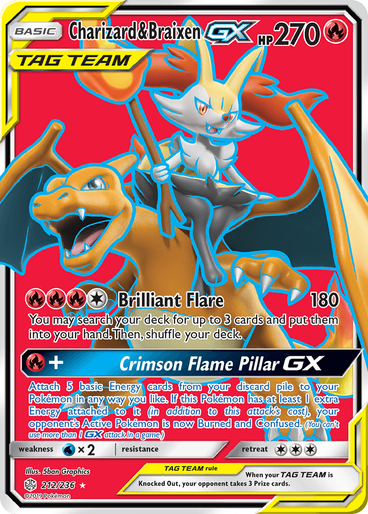 Charizard & Braixen-GX Cosmic Eclipse