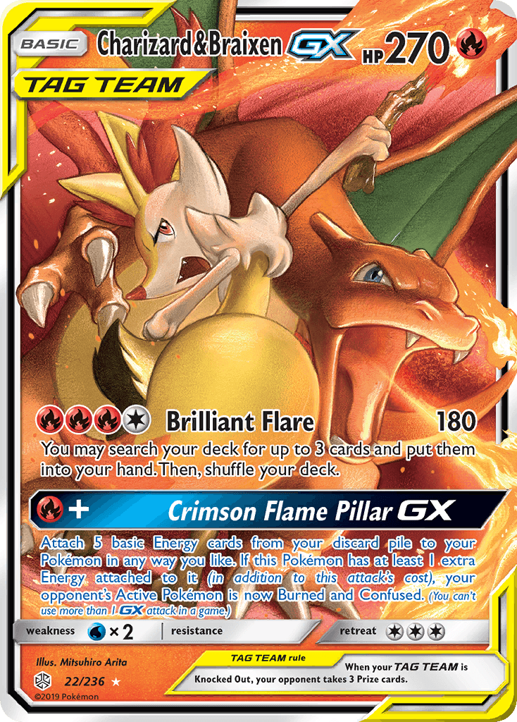 Charizard & Braixen-GX Cosmic Eclipse