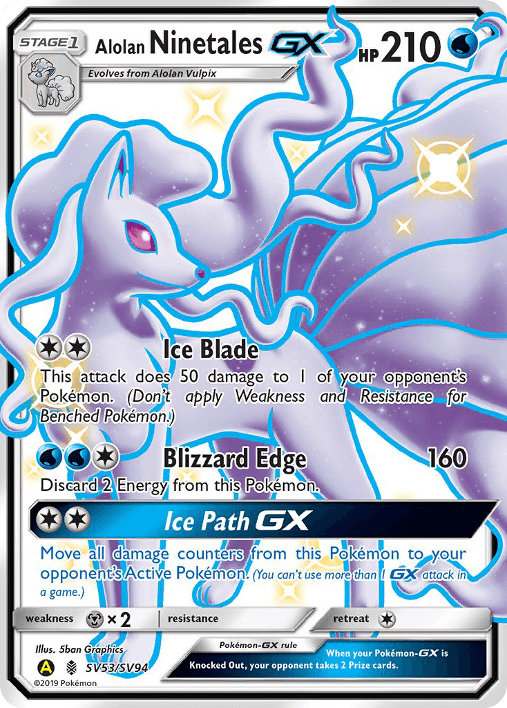 Alolan Ninetales-GX Hidden Fates Shiny Vault