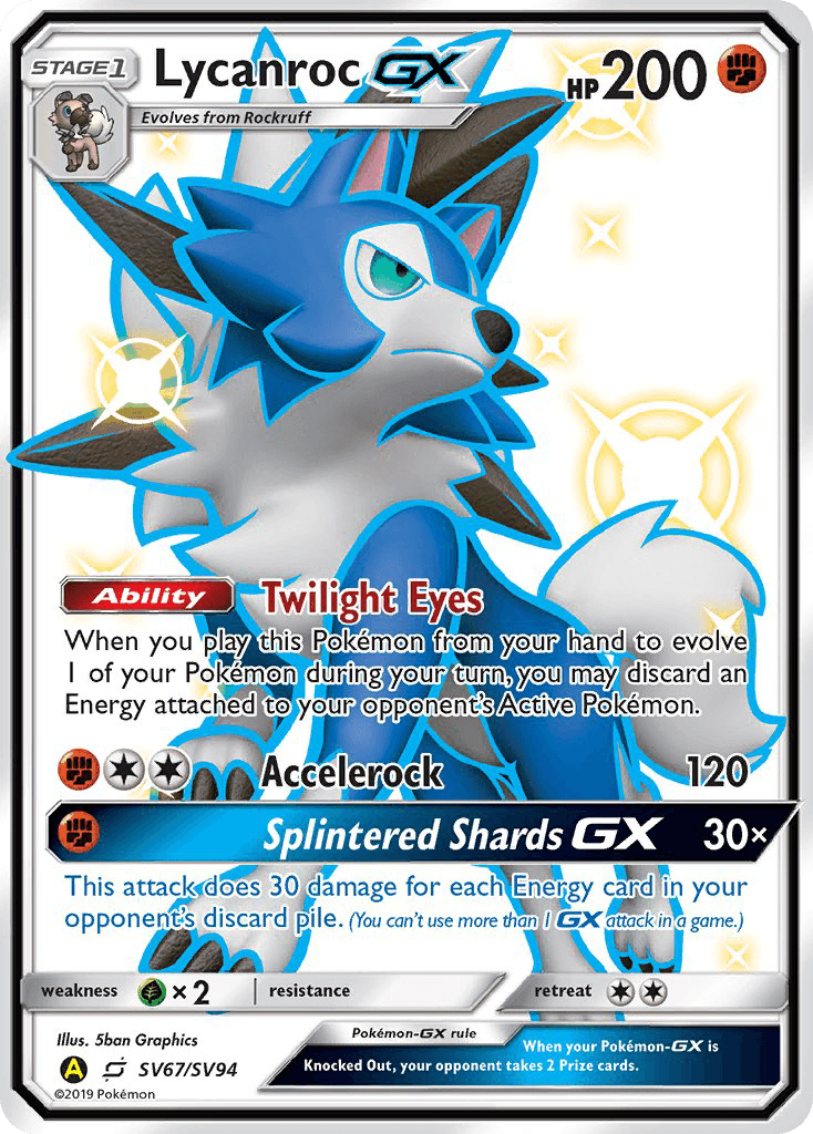 Lycanroc-GX Hidden Fates Shiny Vault
