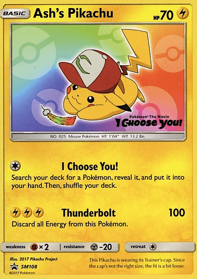 Ash's Pikachu SM Black Star Promos