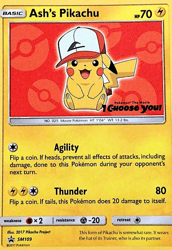 Ash's Pikachu SM Black Star Promos