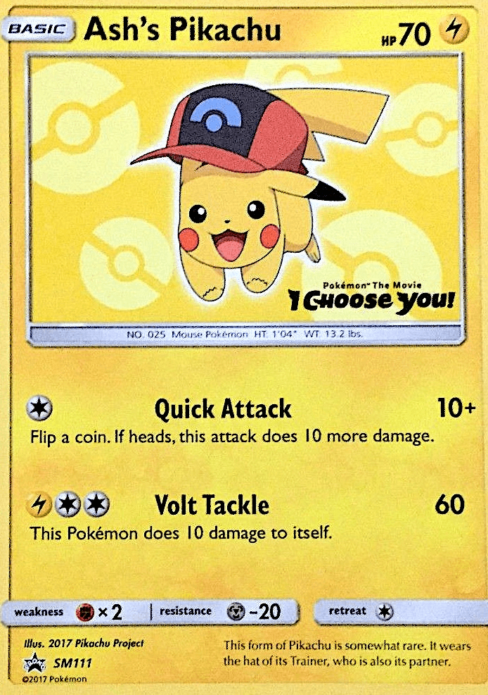 Ash's Pikachu SM Black Star Promos