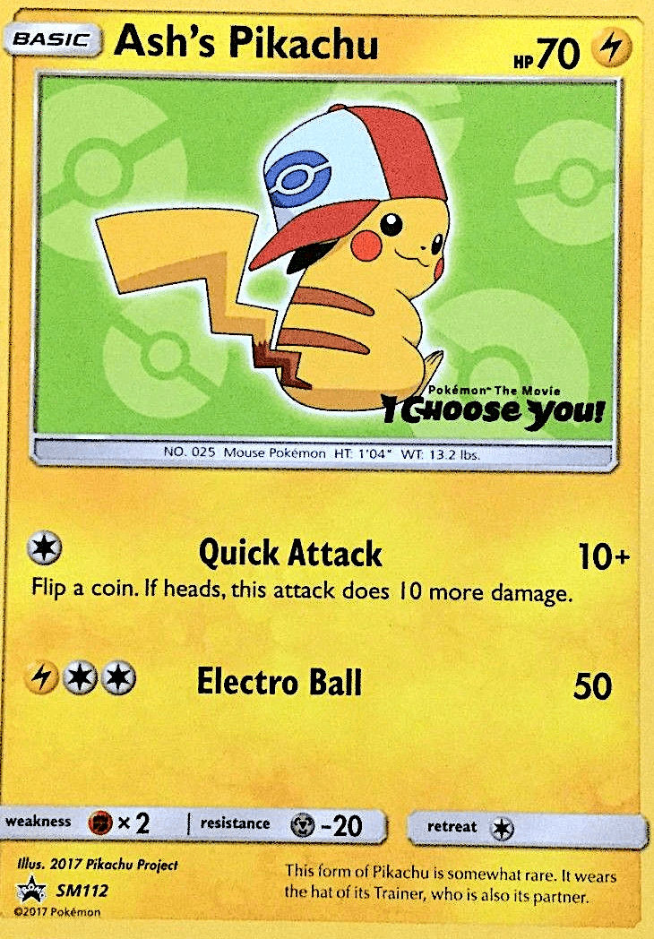 Ash's Pikachu SM Black Star Promos