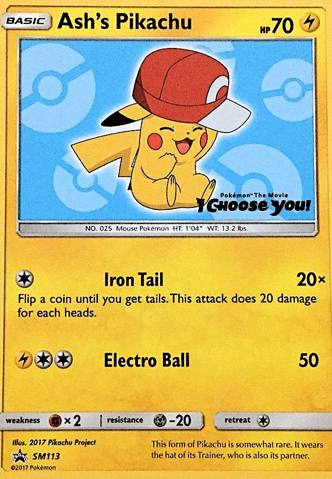Ash's Pikachu SM Black Star Promos