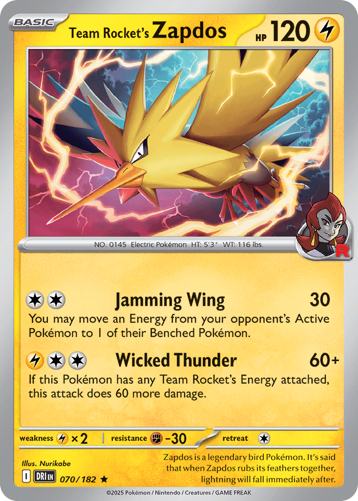 Team Rocket's Zapdos Destined Rivals