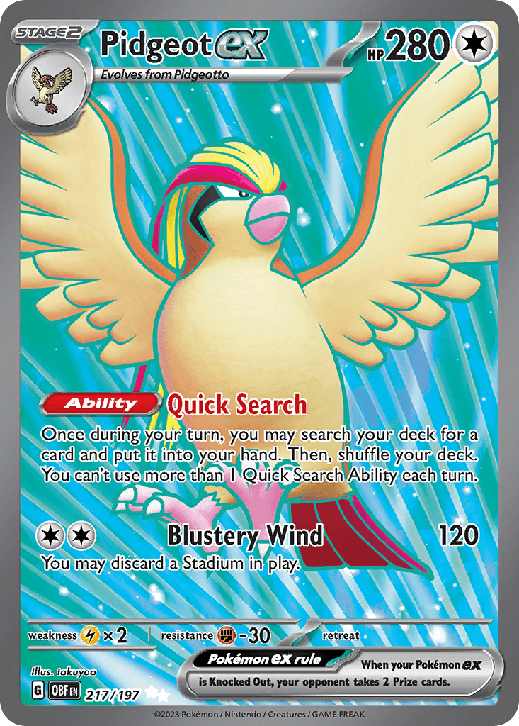 Pidgeot ex Obsidian Flames