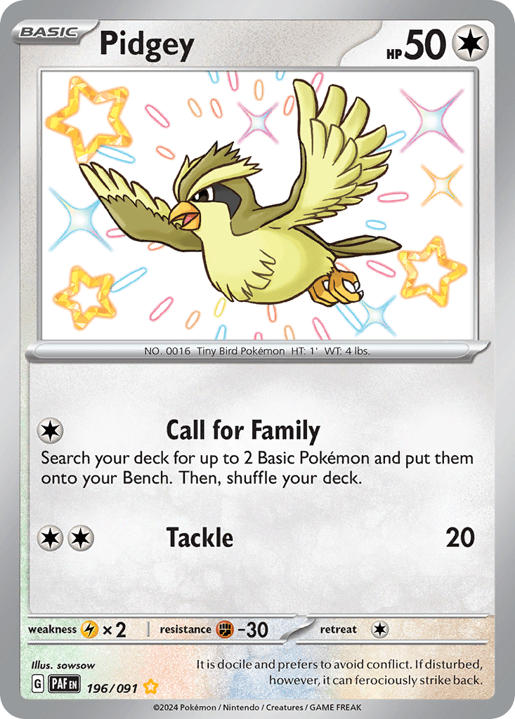Pidgey Paldean Fates