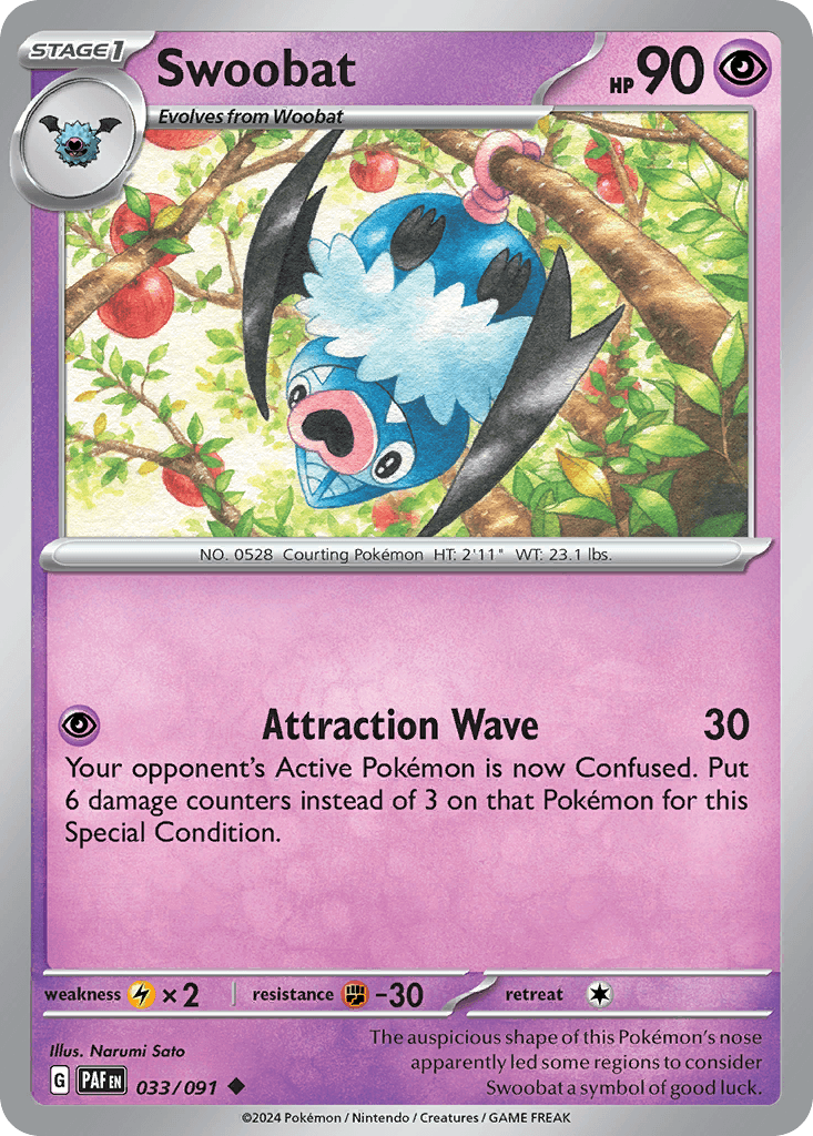 Swoobat Paldean Fates