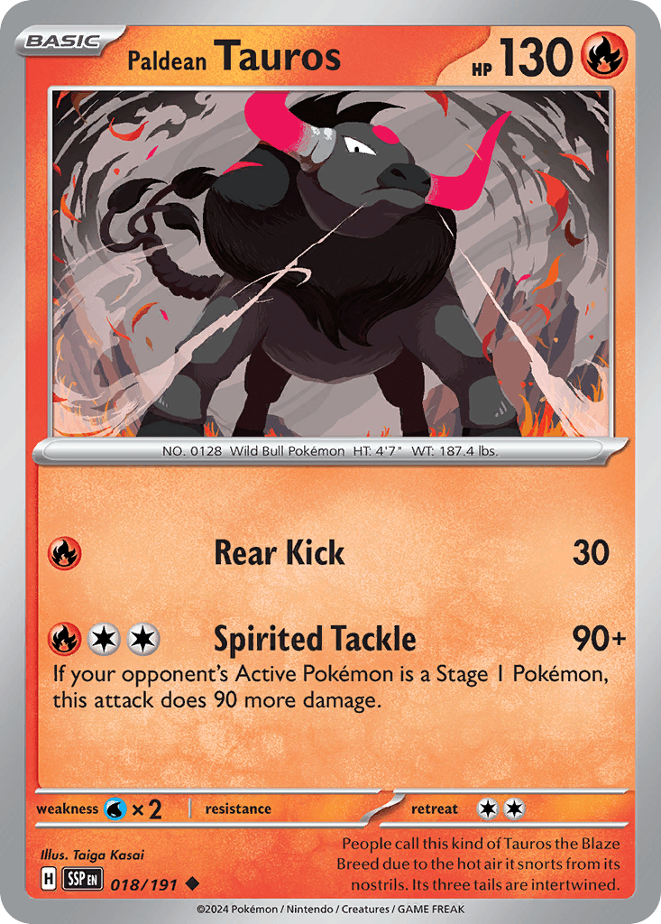 Paldean Tauros Surging Sparks