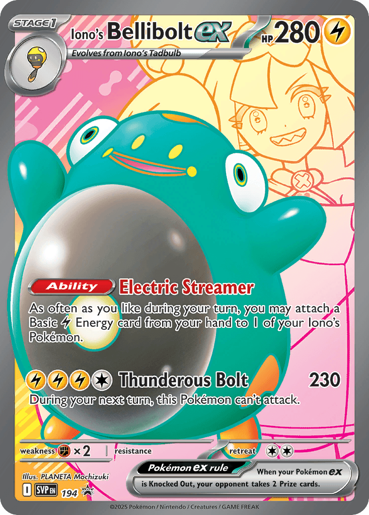 Iono's Bellibolt ex Scarlet & Violet Black Star Promos