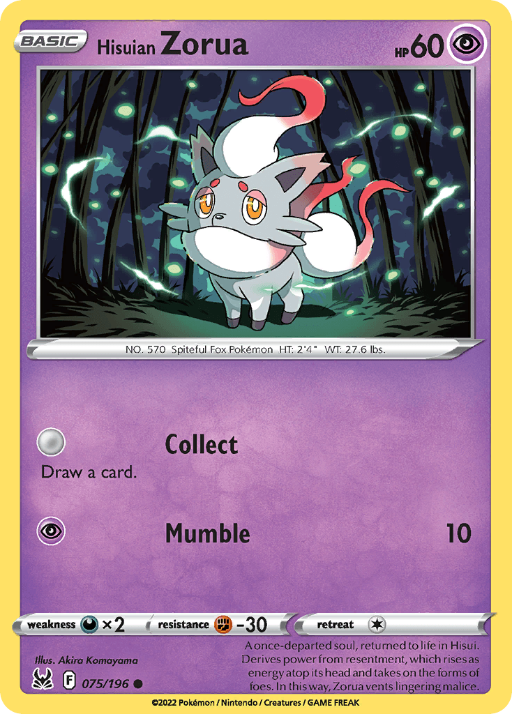 Hisuian Zorua Lost Origin