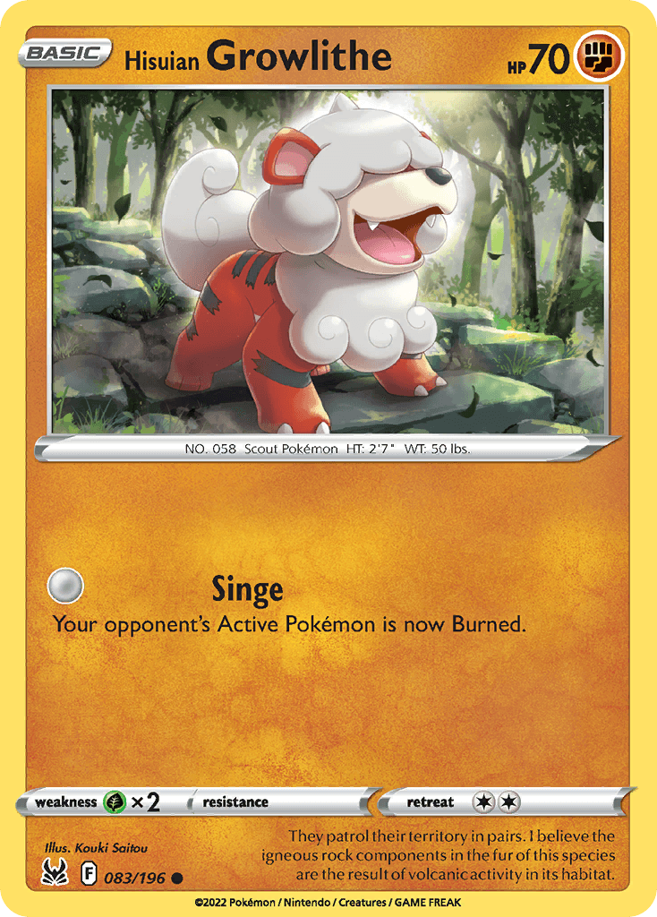 Hisuian Growlithe Lost Origin