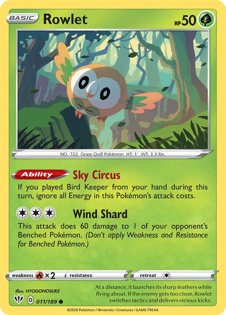 Rowlet Darkness Ablaze