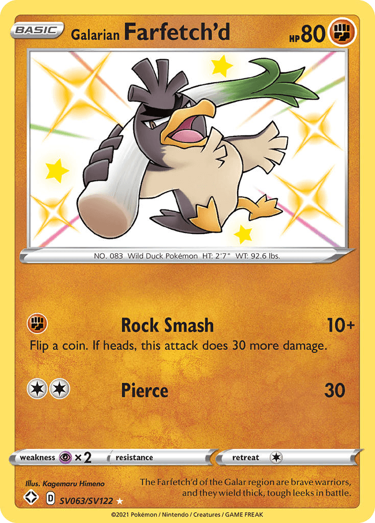 Galarian Farfetch'd Shining Fates Shiny Vault