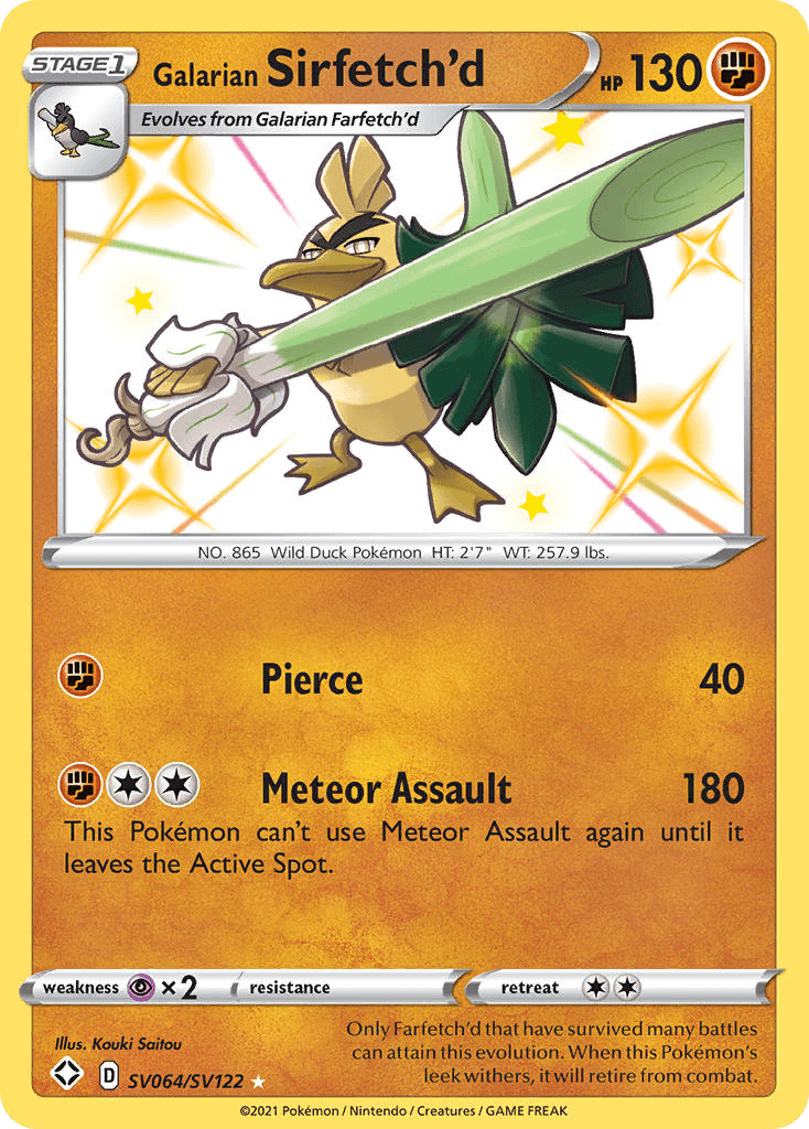 Galarian Sirfetch'd Shining Fates Shiny Vault
