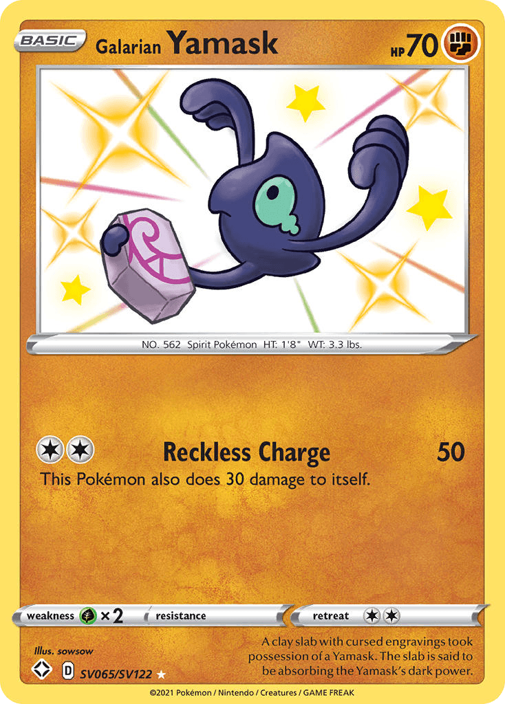 Galarian Yamask Shining Fates Shiny Vault
