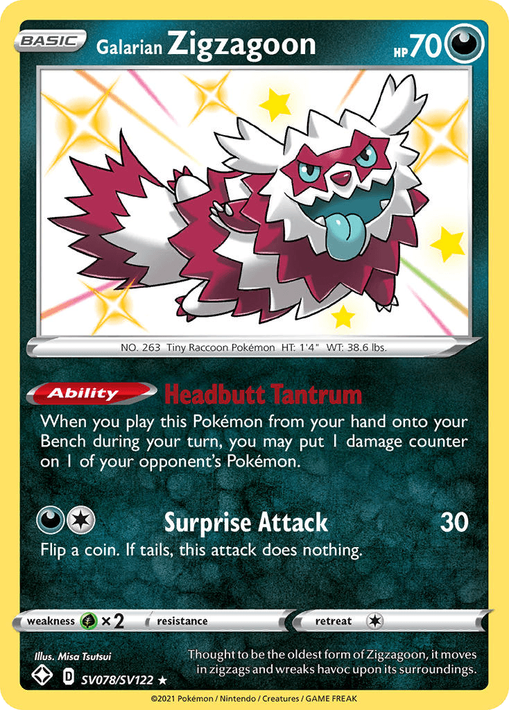 Galarian Zigzagoon Shining Fates Shiny Vault