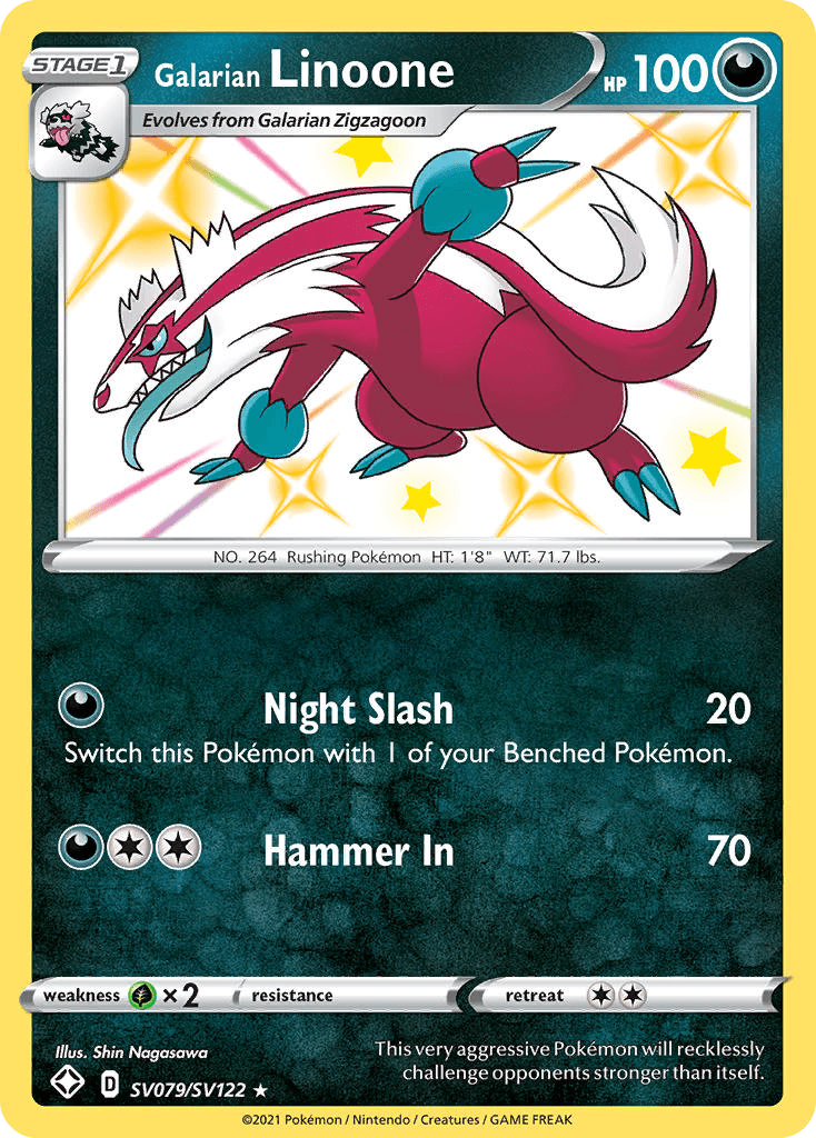 Galarian Linoone Shining Fates Shiny Vault